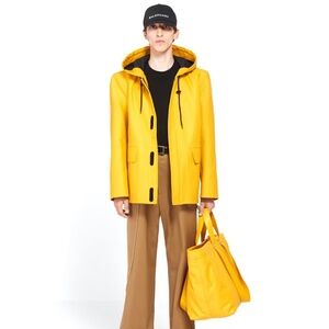 RARE Runway Balenciaga Demna Gsavalia Thick Heavy Rubberized Hooded Rain Jacket